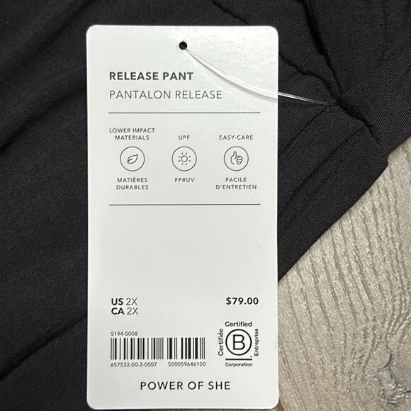 Athleta Release Black High Rise Travel Casual Front Split Crop‎ Pants Size 2X - Picture 12 of 13